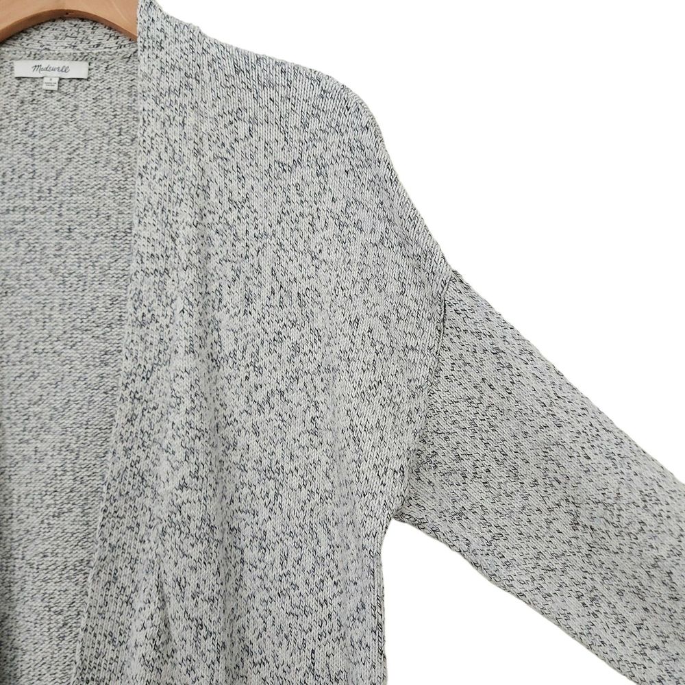 Madewell Womens Midlan Cardigan Sweater Small Gray Marled Long Sleeve Cotton - Picture 3 of 13
